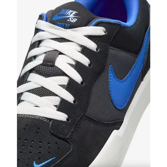 Nike SB Force 58 Suede Low Top Mens Skate Shoes Sneakers Black Royal Blue 14