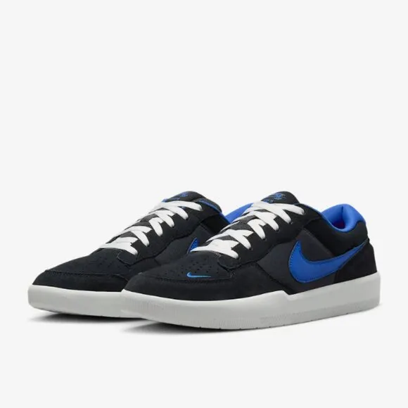 Nike SB Force 58 Suede Low Top Mens Skate Shoes Sneakers Black Royal Blue 14