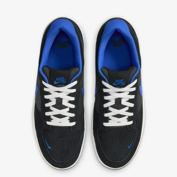 Nike SB Force 58 Suede Low Top Mens Skate Shoes Sneakers Black Royal Blue 14