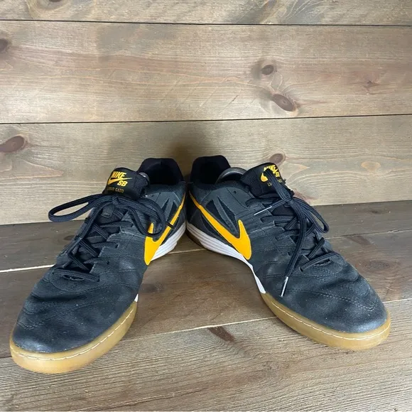 nike sb lunar gato mens size 11 shoes black yellow athletic skate sneakers