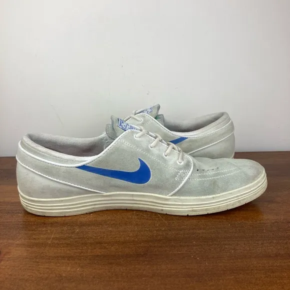 Nike SB Stefan Janoski Lunarlon White Suede Skate Shoes 654857-146 Men’s 11.5.