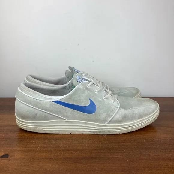 Nike SB Stefan Janoski Lunarlon White Suede Skate Shoes 654857-146 Men’s 11.5.