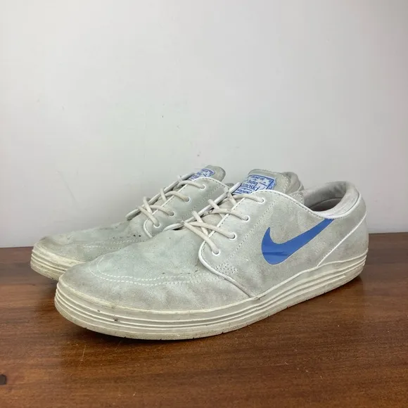 Nike SB Stefan Janoski Lunarlon White Suede Skate Shoes 654857-146 Men’s 11.5.