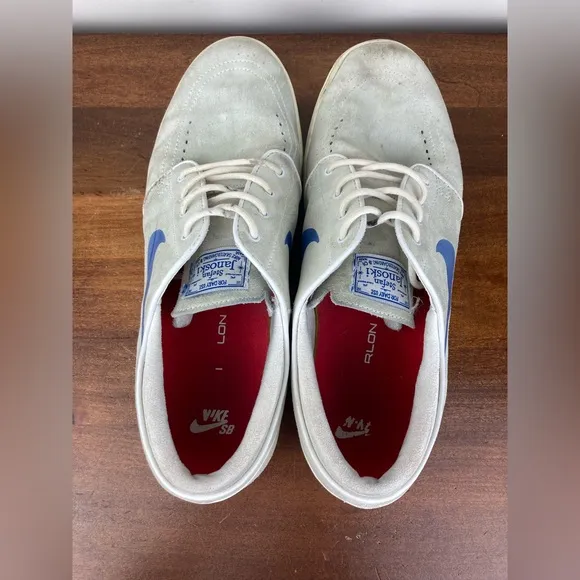 Nike SB Stefan Janoski Lunarlon White Suede Skate Shoes 654857-146 Men’s 11.5.