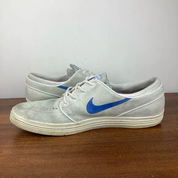 Nike SB Stefan Janoski Lunarlon White Suede Skate Shoes 654857-146 Men’s 11.5.