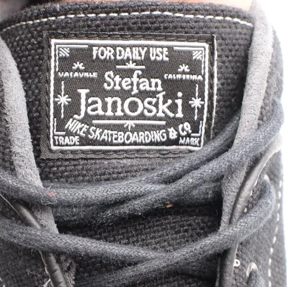 Nike SB Zoom Stefan Janoski Men's 10 Mid Skate Shoes Black Sneakers 443095-012
