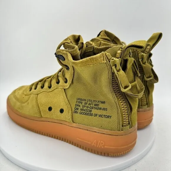 Nike SF AF1 Air Force One Mid Top Brown Dessert Youth Shoes AJ0424 300 Size 6.5Y