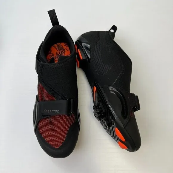 Nike Shoe Men 9.5 SuperRep Cycle Bike Black Low Top Venzo Plate Strap Sneaker Ne