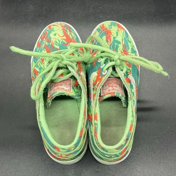 Nike Stefan Janoski Skate Shoes size 4.5Y Green Lizard Camo 657946-316 sneaker