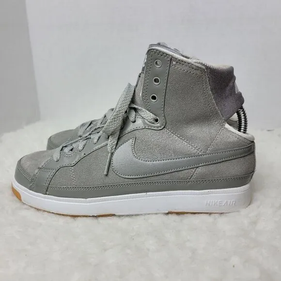Nike Vtg Women's Size 6.5 Leather Basketball Shoes Gray/ White Hi Top 324922-004