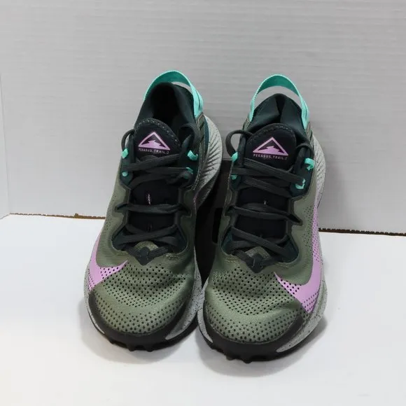 Nike Women's Pegasus Trail 2 Seaweed Beyond Pink Shoes Size 5