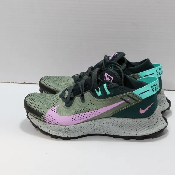 Nike Women's Pegasus Trail 2 Seaweed Beyond Pink Shoes Size 5