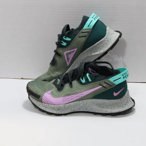 Nike Women's Pegasus Trail 2 Seaweed Beyond Pink Shoes Size 5