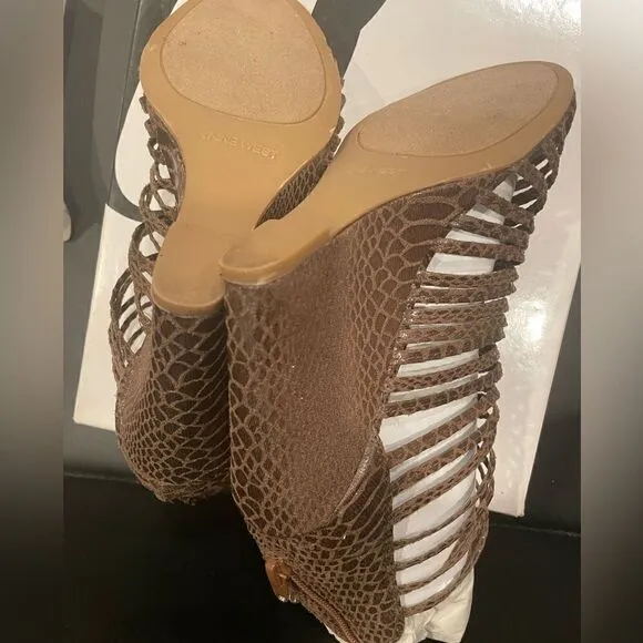 NINE WEST Snake Print Sandals