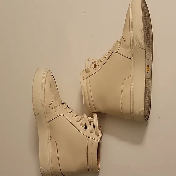 NISOLO 7 REINA CREAM BONE OFF WHITE LEATHER HIGH TOP SNEAKERS TENNIS SHOES