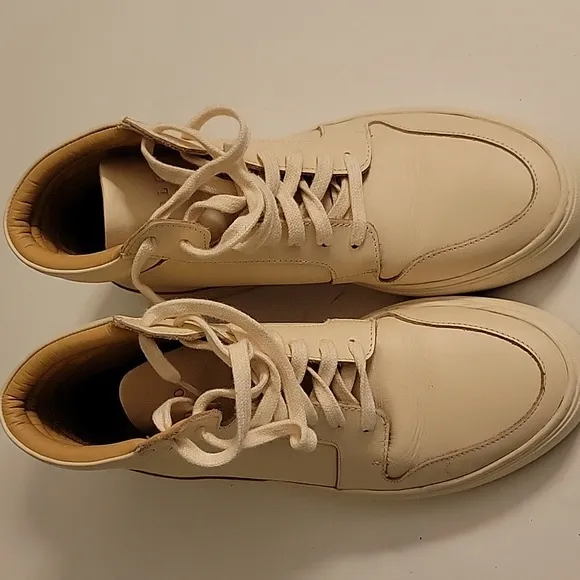 NISOLO 7 REINA CREAM BONE OFF WHITE LEATHER HIGH TOP SNEAKERS TENNIS SHOES