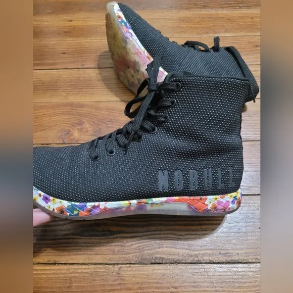 NOBULL Floral bottom high top trainers. Women's 9 Men's 7.5