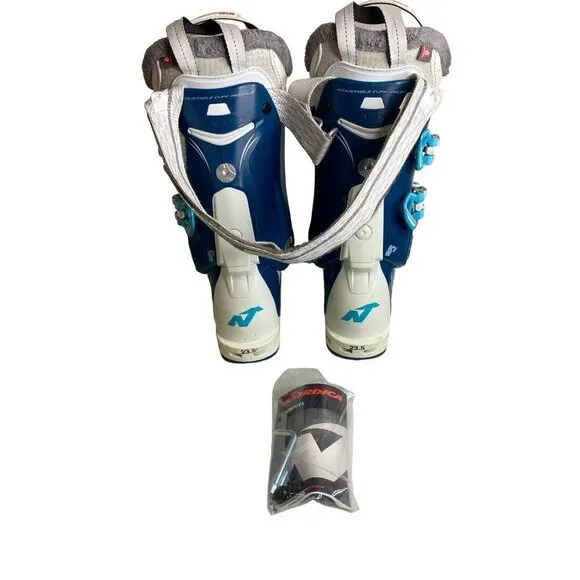 Nordica Ace Of Spades Ski Boots 23.5 Womens Pro Freestyle Blue &amp; White With Acce