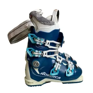 Nordica Ace Of Spades Ski Boots 23.5 Womens Pro Freestyle Blue &amp; White With Acce