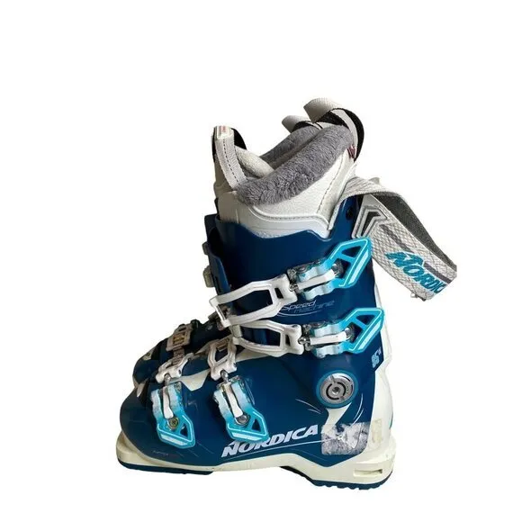 Nordica Ace Of Spades Ski Boots 23.5 Womens Pro Freestyle Blue &amp; White With Acce