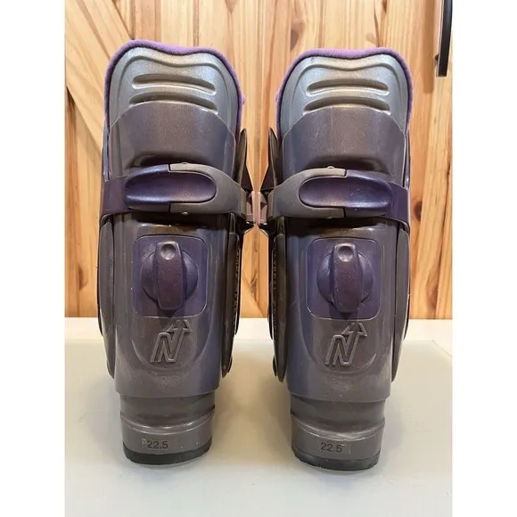 Nordica Bioflex Ski Boots Mondo Point Size 22.5 (Youth Size US 4.5) Purple Gray