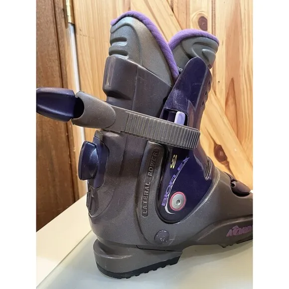 Nordica Bioflex Ski Boots Mondo Point Size 22.5 (Youth Size US 4.5) Purple Gray