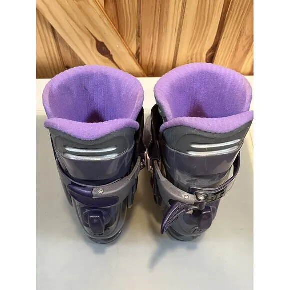 Nordica Bioflex Ski Boots Mondo Point Size 22.5 (Youth Size US 4.5) Purple Gray