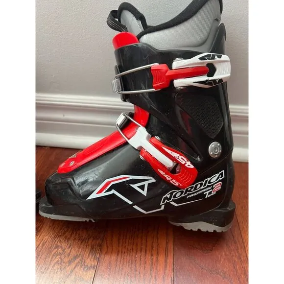 Nordica FireArrow Team 2 Black Red Ski Boots Youth kids 255 mm Size 20.5