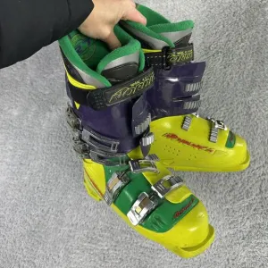 Nordica Grand Prix Ski Boots Yellow Green Purple Kevlar Reinforced Power Frame