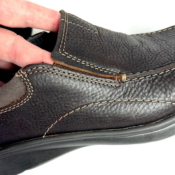 NWB Clarks Collection Cotrell Step Slip-On Shoes Brown Leather Men’s size 9W