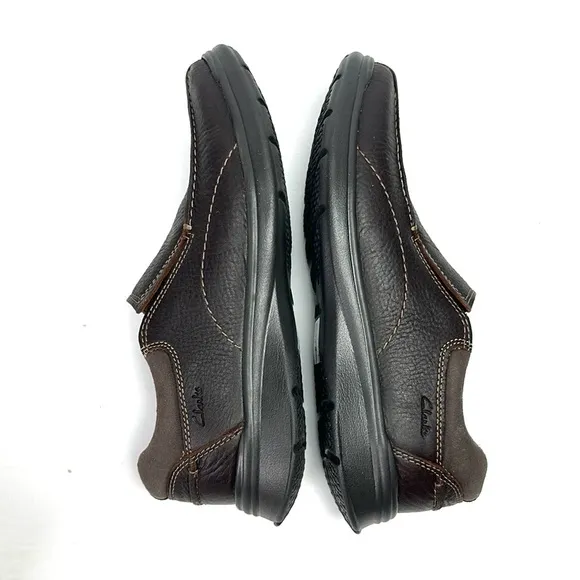 NWB Clarks Collection Cotrell Step Slip-On Shoes Brown Leather Men’s size 9W