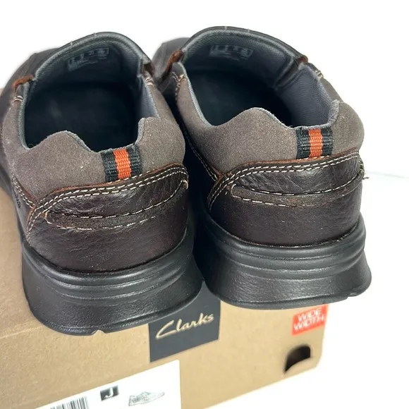 NWB Clarks Collection Cotrell Step Slip-On Shoes Brown Leather Men’s size 9W