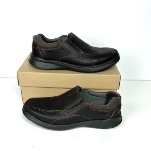 NWB Clarks Collection Cotrell Step Slip-On Shoes Brown Leather Men’s size 9W