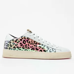 NWB P448 Jack Leopard Print Hologram Low Top Sneakers