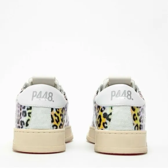 NWB P448 Jack Leopard Print Hologram Low Top Sneakers