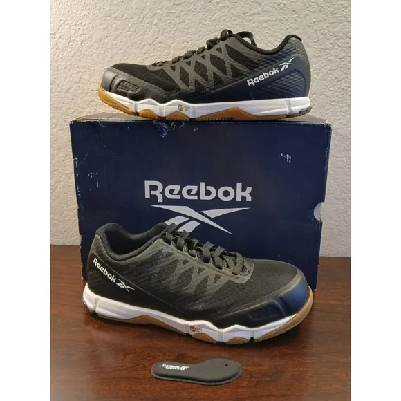 NWB Reebok Speed TR Work Low -Black Athletic Shoes -Comp Toe - Sz W6.5 M4.5 #645