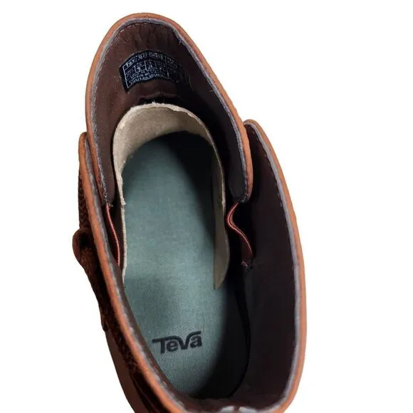 NWOB Teva De la vina dos shorty women's brown leather ankle boots Sz 7