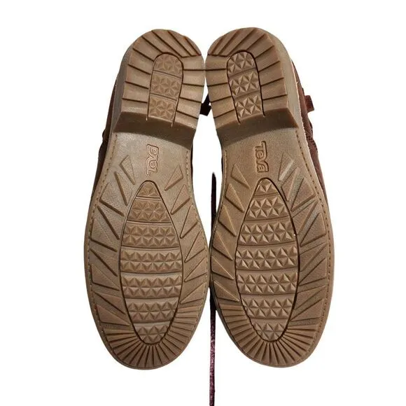 NWOB Teva De la vina dos shorty women's brown leather ankle boots Sz 7