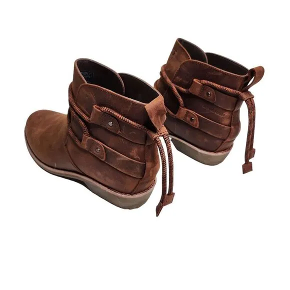 NWOB Teva De la vina dos shorty women's brown leather ankle boots Sz 7