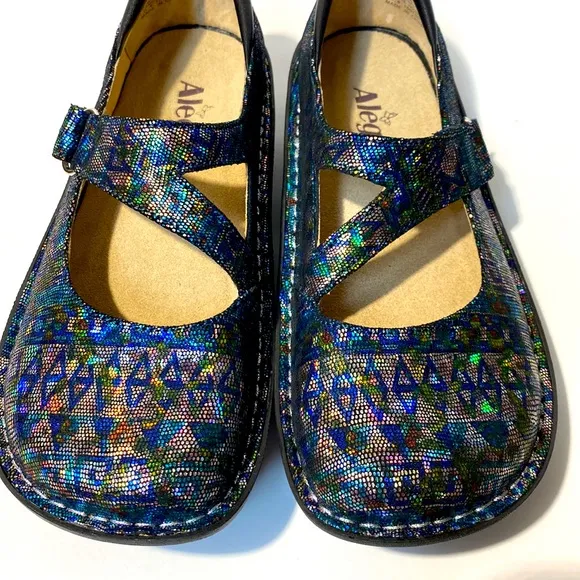 NWOT Alegria By PG Lite Leather Paloma Rave On The Nile Mary Jane Shoes Size 7