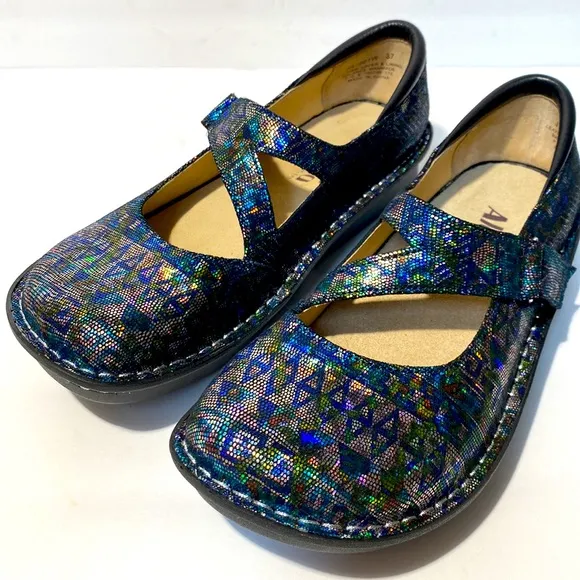 NWOT Alegria By PG Lite Leather Paloma Rave On The Nile Mary Jane Shoes Size 7