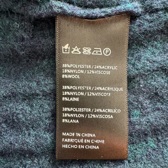 NWOT Anthropologie Navy Blue / Teal Turtleneck Sweater Shrug Poncho Size O/S