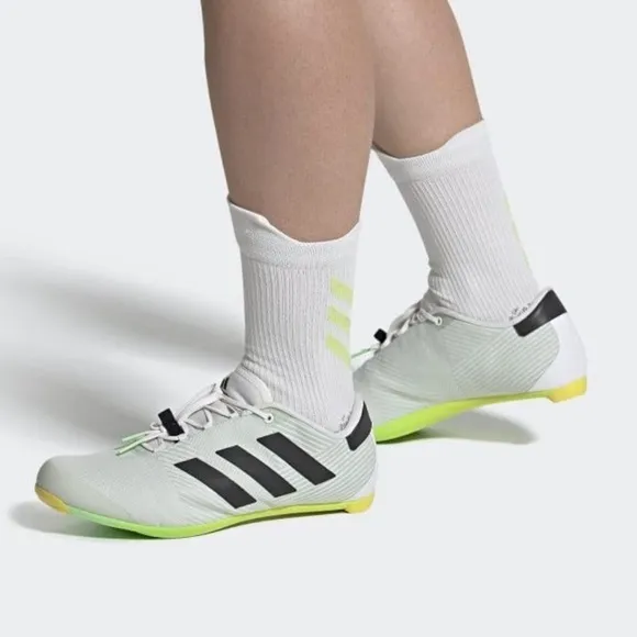 nwt Adidas The Road Shoe Cycling Cloud White Black Yellow Women 8.5 Men 7.5