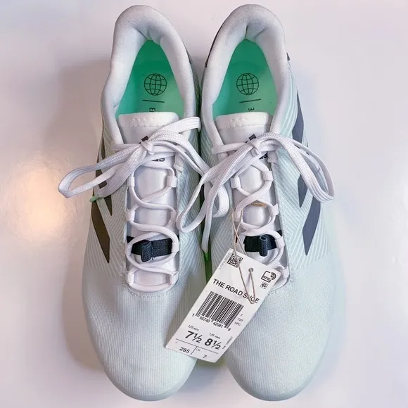 nwt Adidas The Road Shoe Cycling Cloud White Black Yellow Women 8.5 Men 7.5
