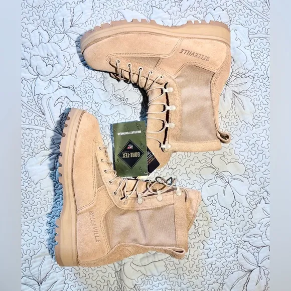 NWT BELLEVILLE Desert TanGoreTex Combat Military Boots Mens 8 ❤️
