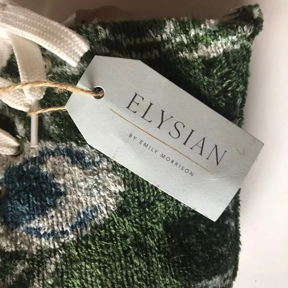 NWT Elysian silk velvet peacock fuzzy Ankara high top sneakers
