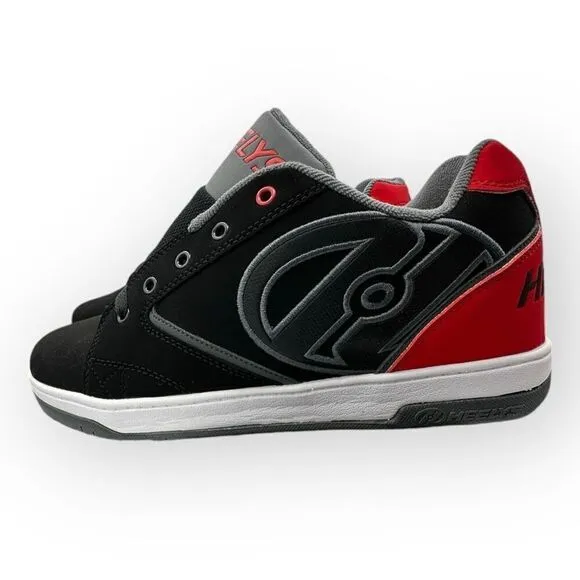 NWT Heelys Kids Boys Proper 2.0 Roller Skate Sneaker Shoes Black Red Size 9