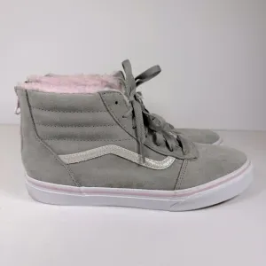 NWT VANS Kids Sk8 Gray and Pink High-Top Sneakers Size 6