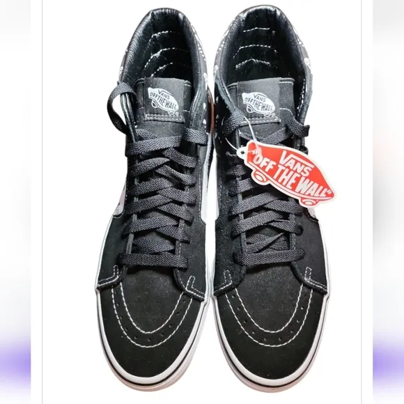 NWT VANS SK8-HI Bandana Black Suede Canvas Skate Shoes Men's Size 9.5 Women's 11