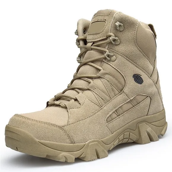 OKIY Men's Military Tactical Work Boots Hiking Motorcycle Combat Boots Response